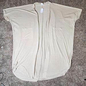 Simple Suzanne Betro Women's Cream Open-Front Cardigan Sweater Size 3XL